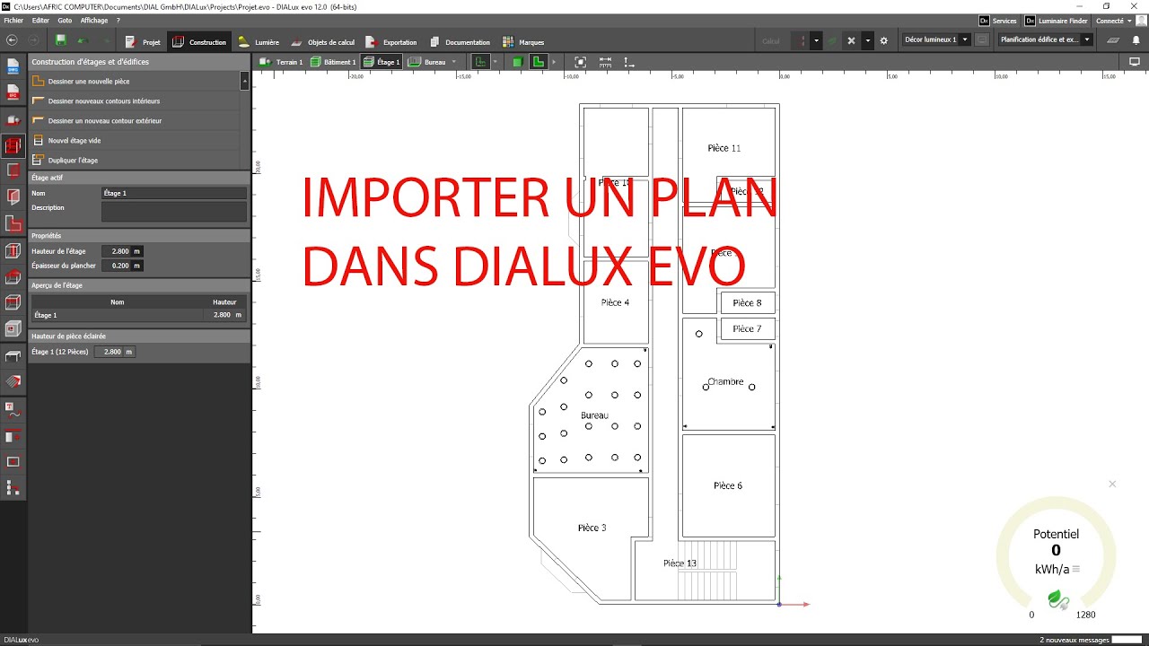 Importer un plan dans Dialux evo