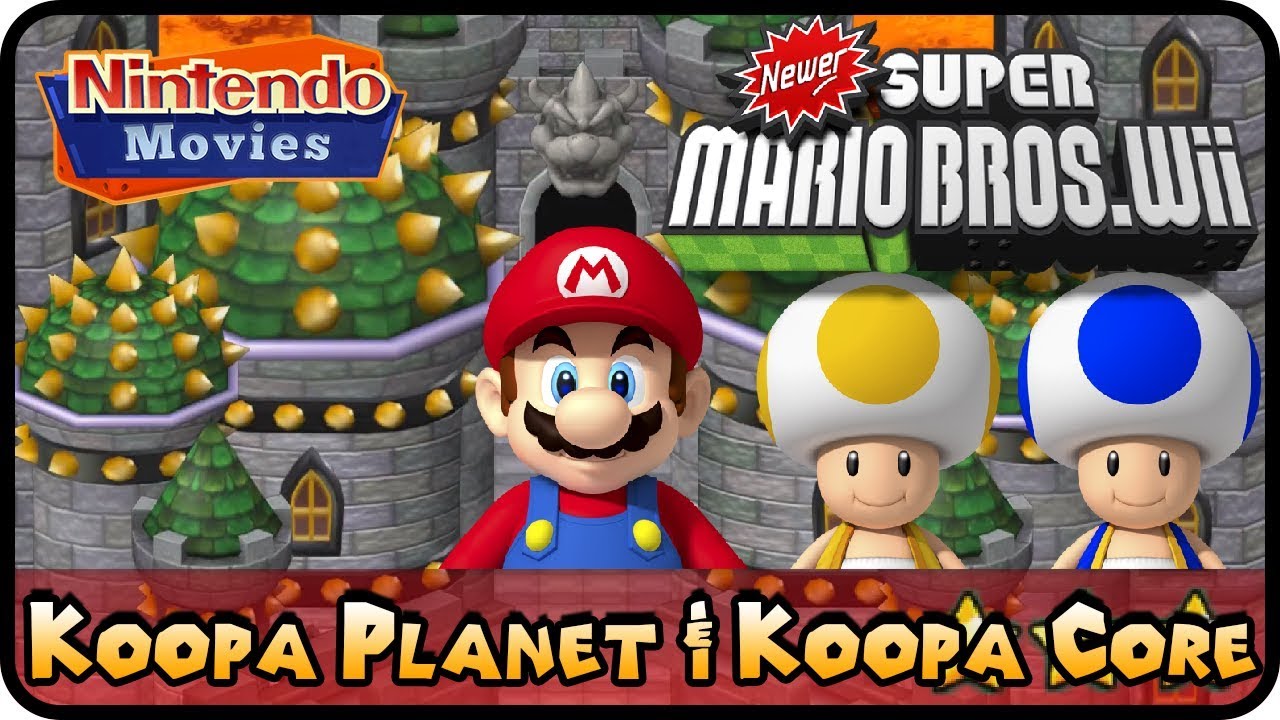 Newer Super Mario Bros. Wii - World 8 - Koopa Planet & Koopa Core (100%, Multiplayer)