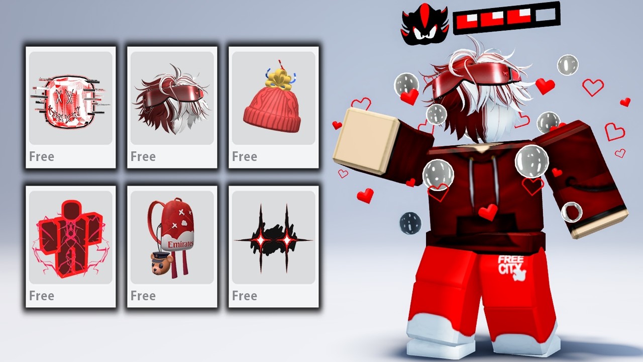 34 FREE RED ITEMS 🔥🔴 ON ROBLOX NOW! 2025 &hearts;️