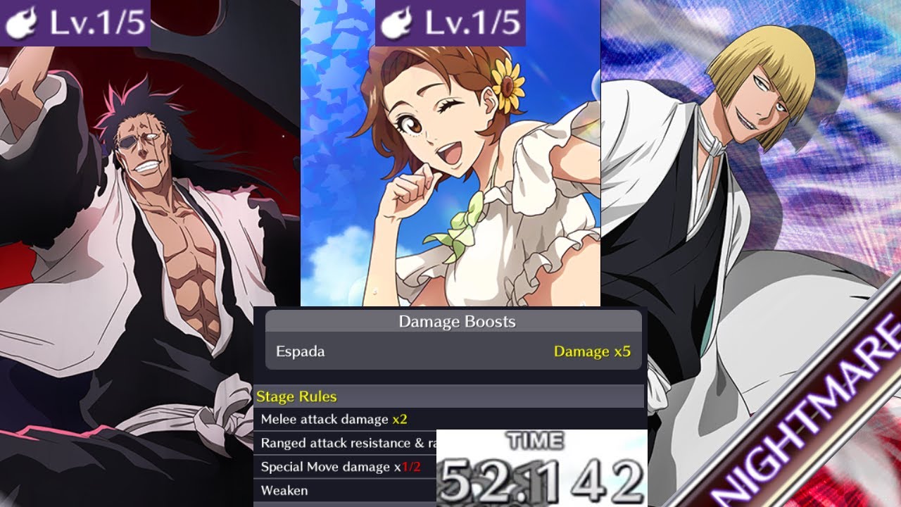 52.142 EX4 Melee Espada Nightmare Guild Quest ~ Bleach Brave Souls