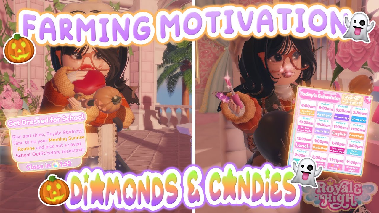 🎃FARMING MOTIVATION👻 COZY FALL MORNING FARMING 💎DIAMONDS & CANDIES🍭 | Royale High