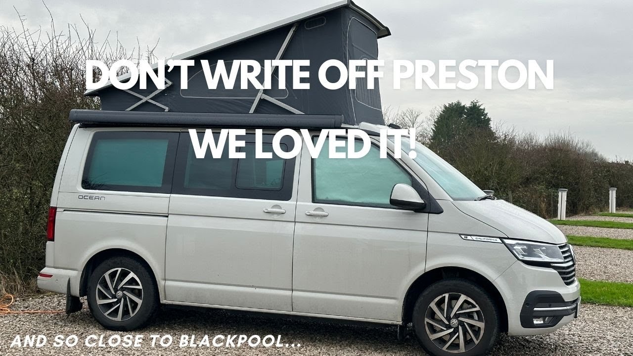 Donkey Creek Farm Caravan park in Preston stopover in VW California Ocean Campervan for Blackpool