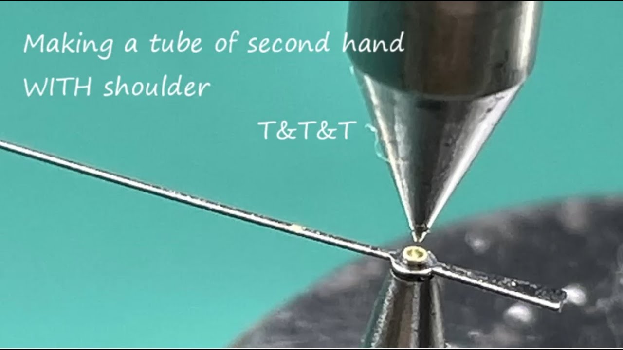 Tube of second hand②  WITH shoulder.  秒針のハカマ作成（傘有り）