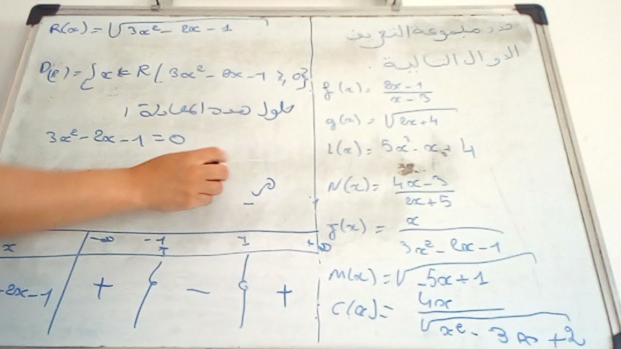 مجموعة التعريف الدوال اولى باك وجدع مشترك