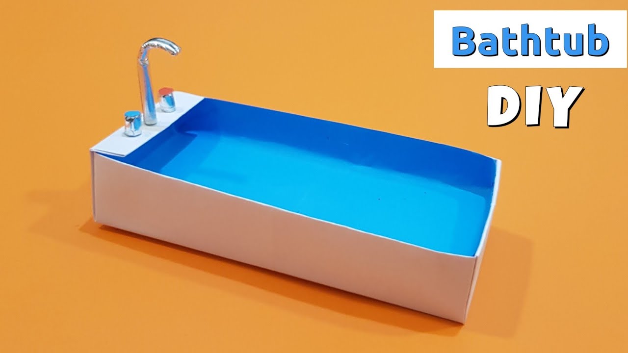 Paper Bathtub DIY | Bathroom for dollhouse | Paper furniture for doll house |Origami miniature craft
