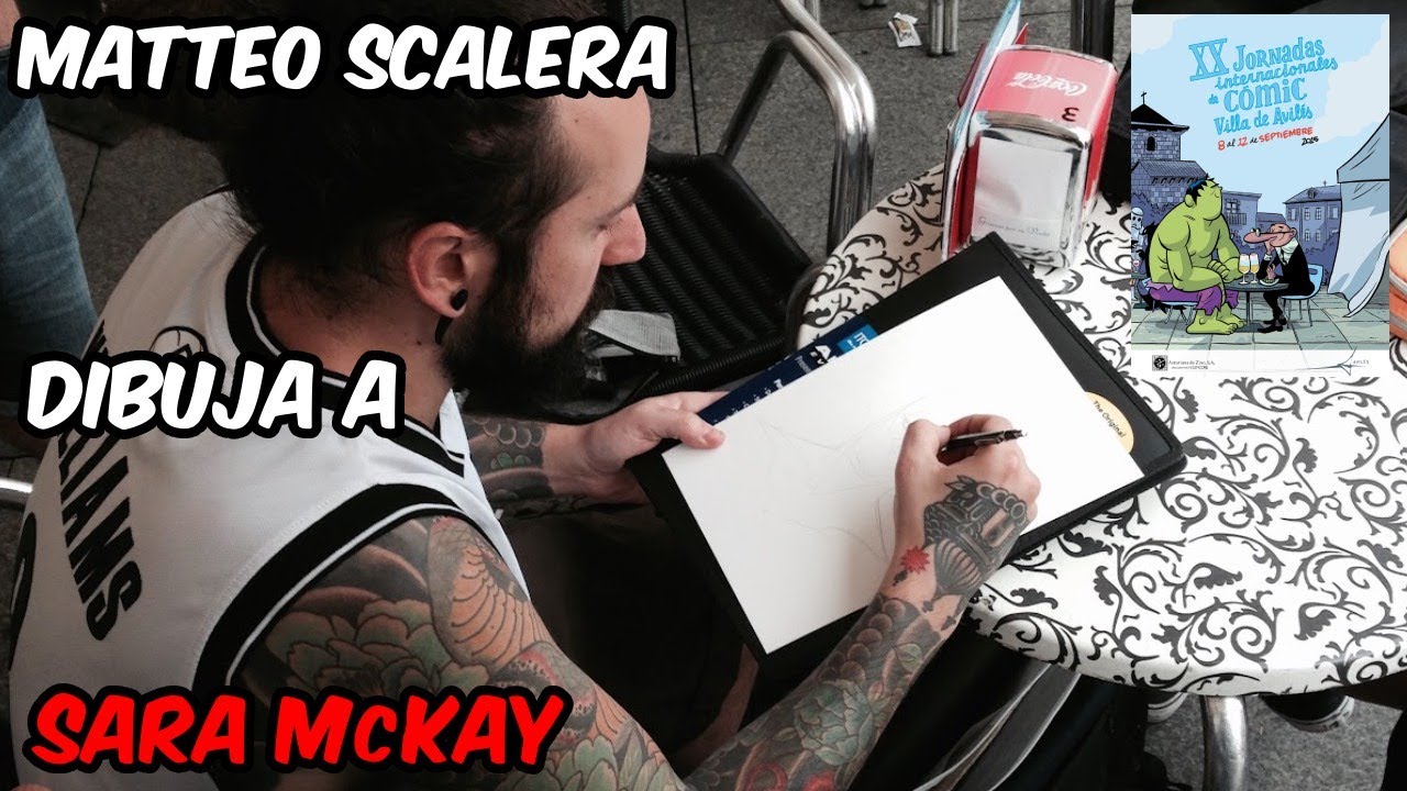 Matteo Scalera dibuja a Sara McKay de Black Science en las Jornadas del C&oacute;mic de Avil&eacute;s 2015