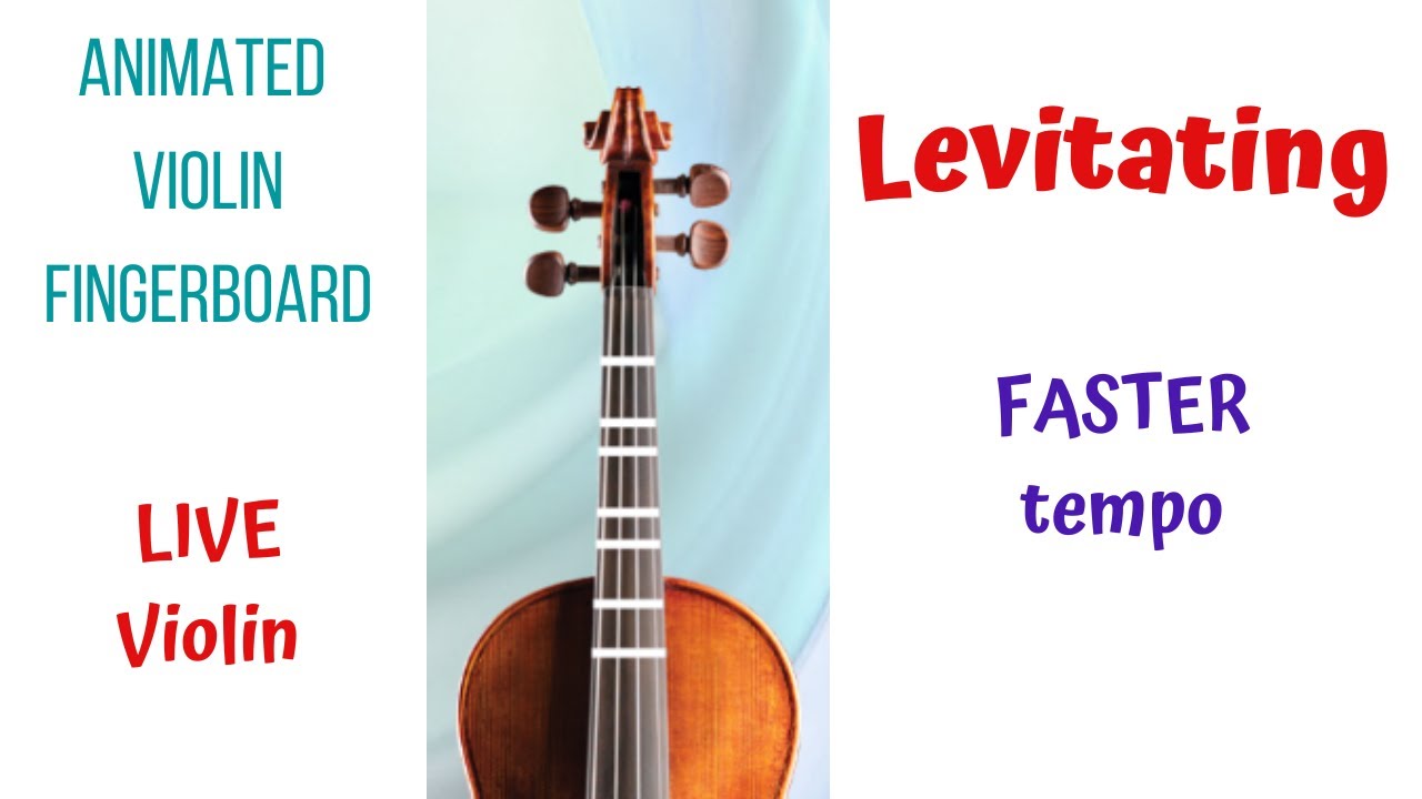 LEVITATING 🪩by Dua Lipa | LIVE Violin Cover | FASTER | Violin Tutorial ➜ Animated Violin FINGERBOARD