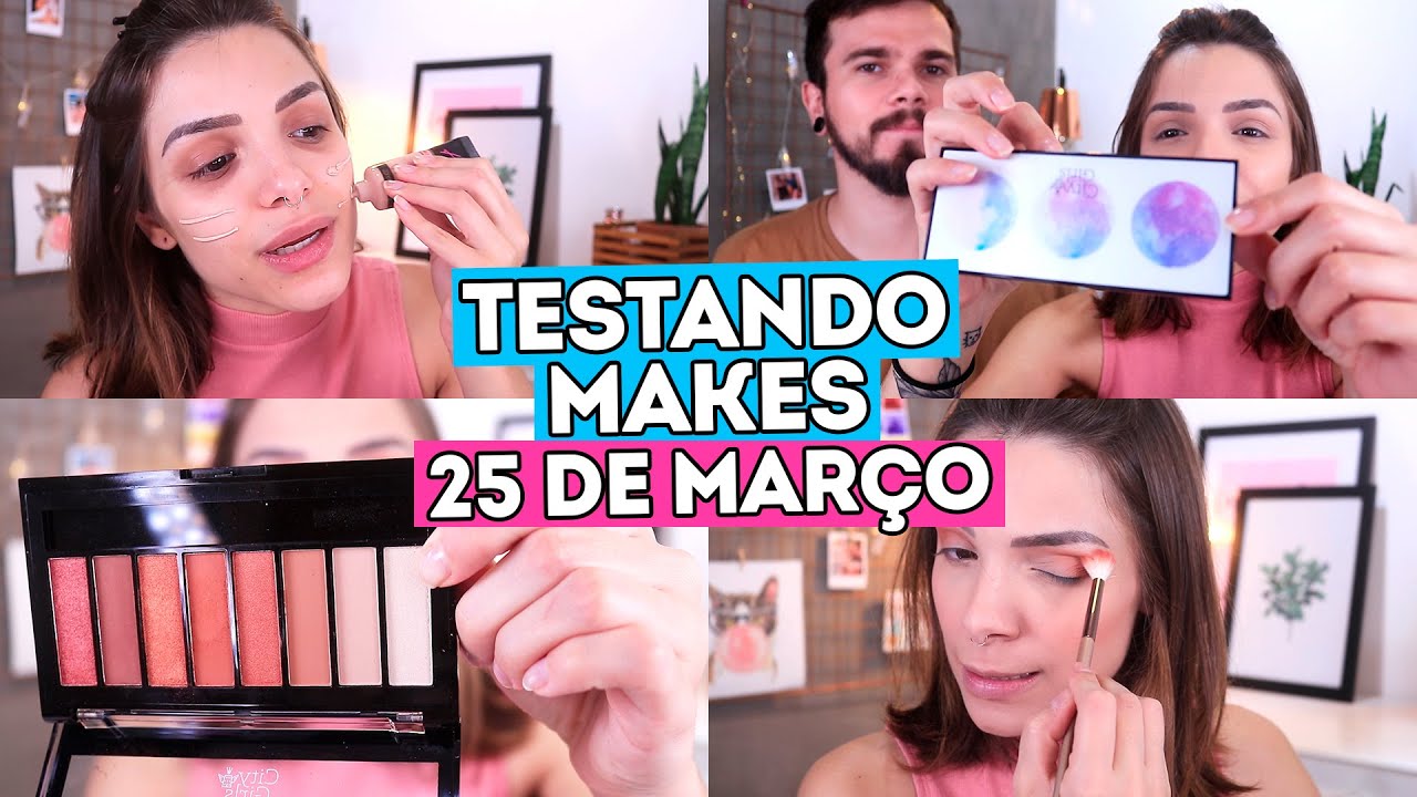 TESTANDO MAKES da 25 DE MAR&Ccedil;O que o NAMORADO ESCOLHEU