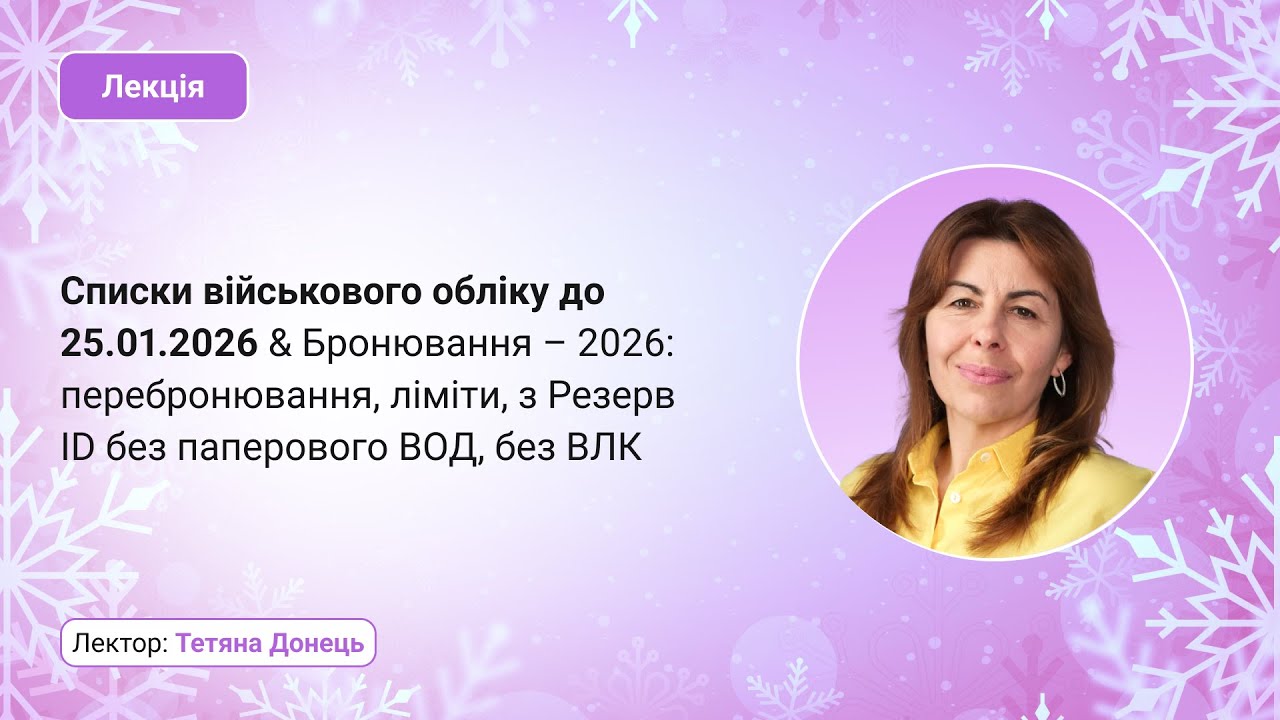 Списки військового обліку до 25.01.2026 & Бронювання – 2026: перебронювання, ліміти, Резерв ID