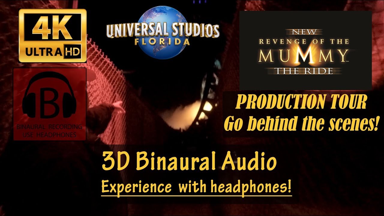 Revenge of the Mummy Production Tour 4K POV - Universal Orlando [4K, 3D Binaural Audio]