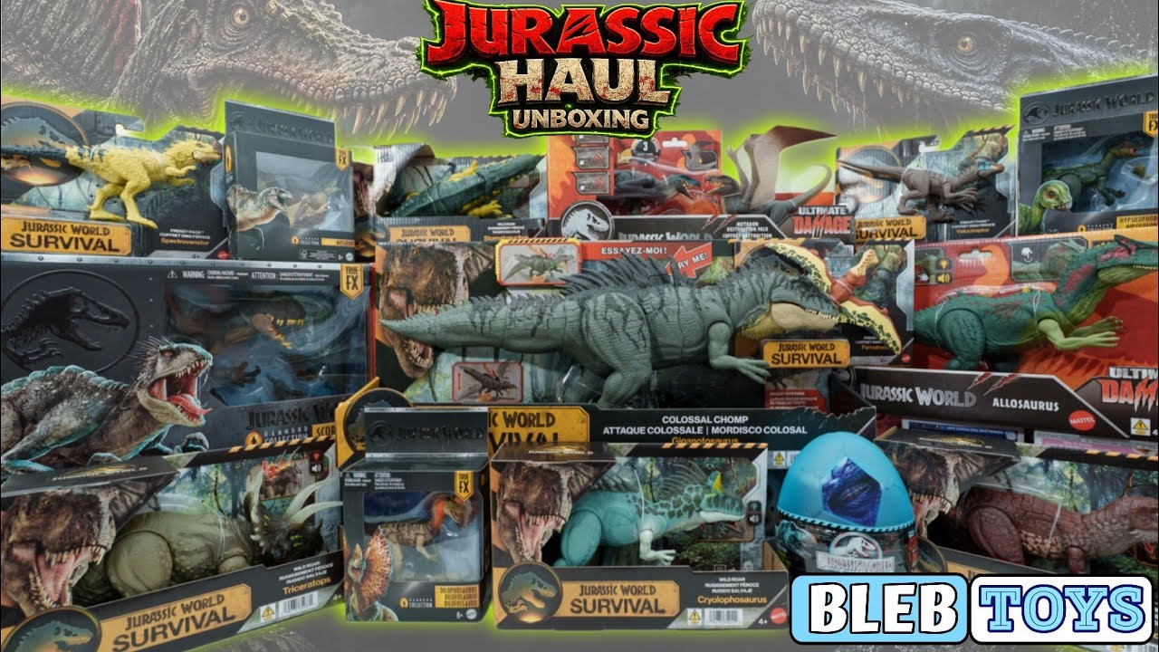 Latest Jurassic World Survival toy collection haul | ASMR unboxing | toy review | no talking