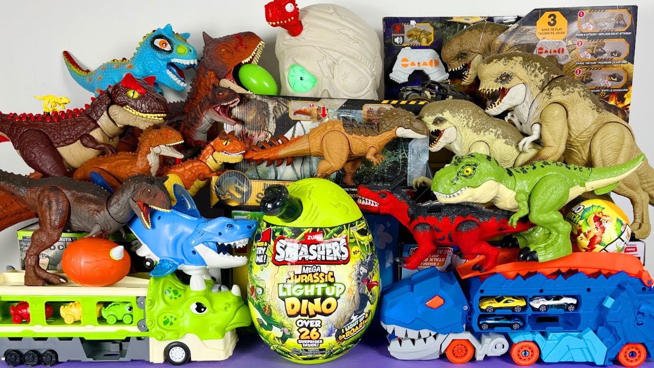 Jurassic World Unboxing Review Asmr Colorful Dinosaur T-rex Mosasaurus Triceratops Spino Giga Raptor