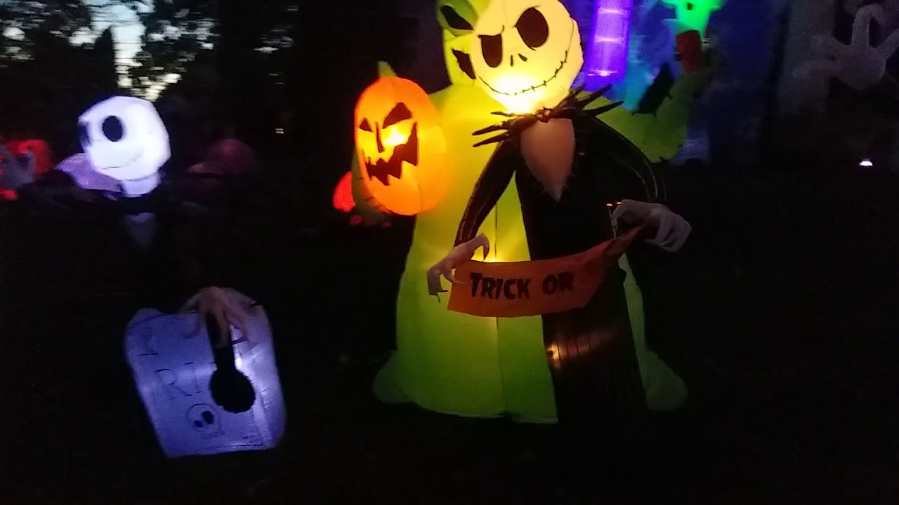My 2018 Halloween Inflatables display night time