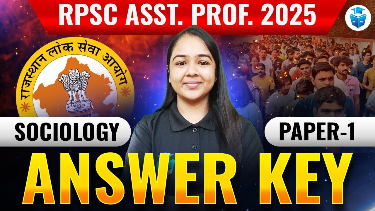 RPSC Assistant Professor Sociology 2025 Answer Key | RPSC AP Sociology Paper 1 Answer Key Solution