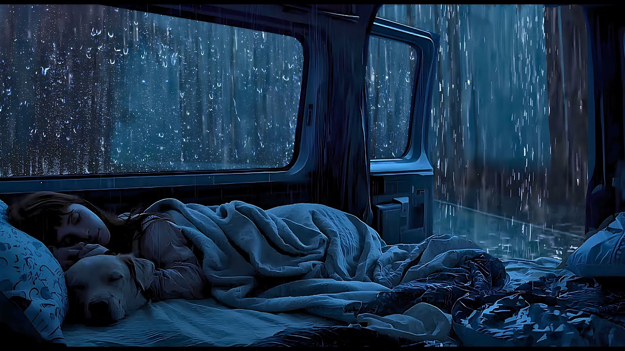 Cozy Car Rainstorm 🌧 Thunder & Rain Sounds for Deep Sleep, Stress Relief and Night Relaxation