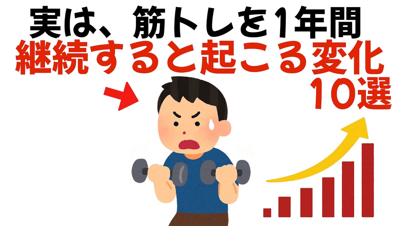【衝撃】筋トレを一年間継続すると起こる変化｜9割が知らない筋トレに関する雑学