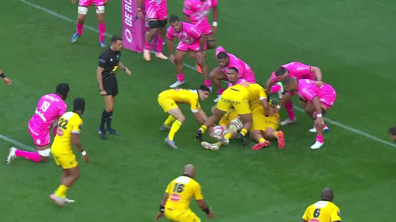 TOP 14 - Essai de Davit NINIASHVILI (SR) - Stade Français Paris - Stade Rochelais