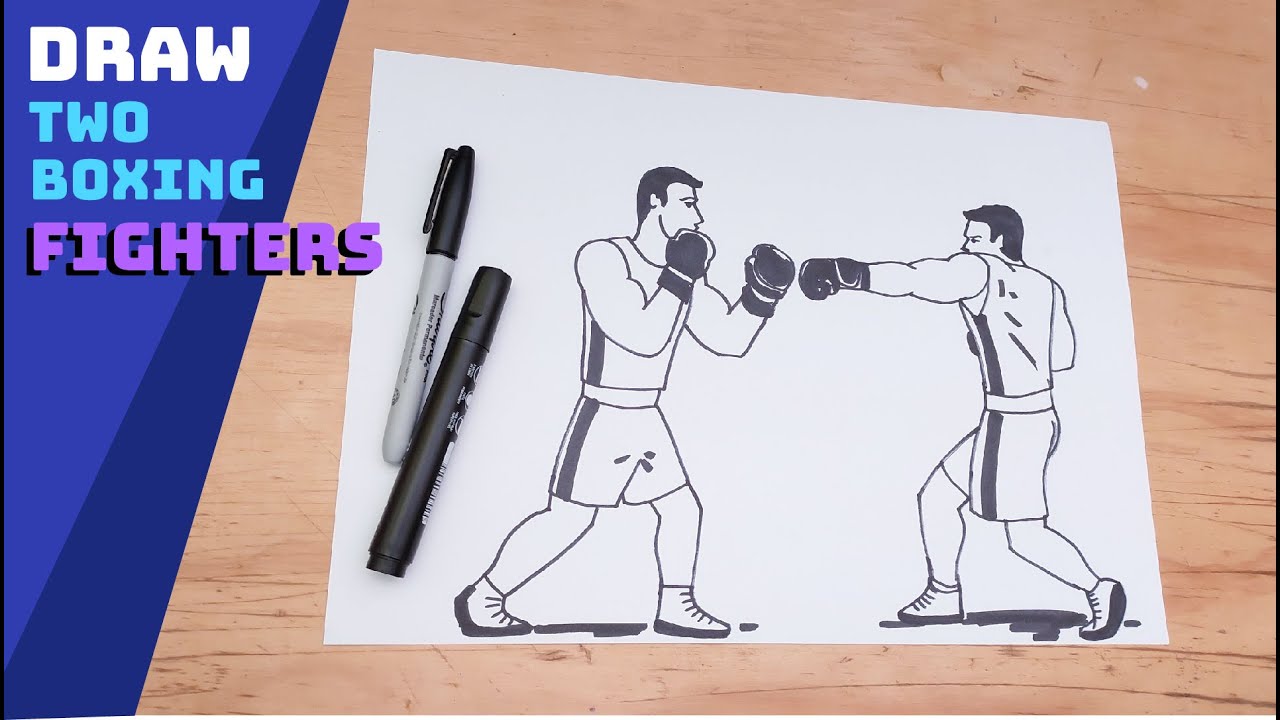 🥊💪 How to Draw two Boxing Fighters 👊🥊