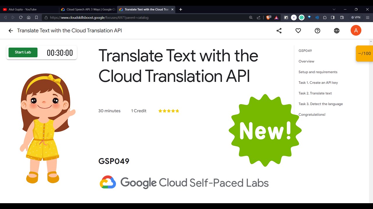 Translate Text with the Cloud Translation API | GSP049 | #qwiklabs