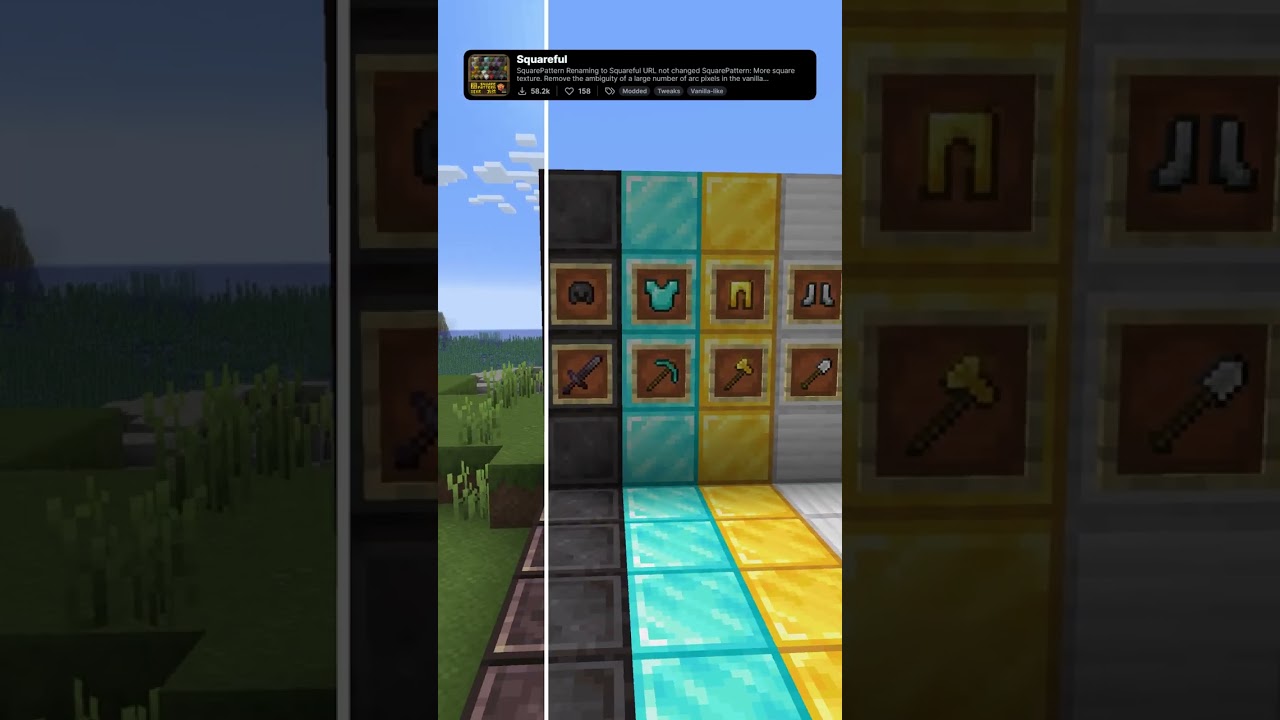 Squareful: Best Minimalistic Vanilla Minecraft Texture Pack #minecraft #texturepack #resourcespack