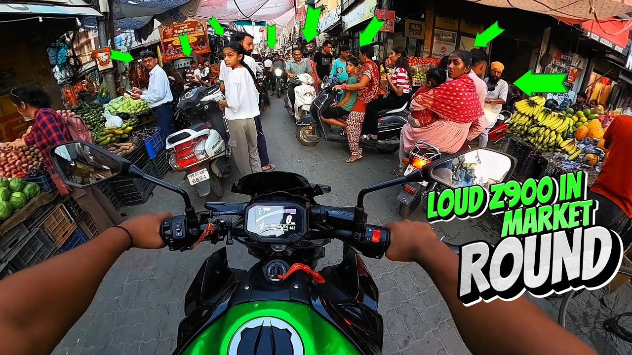 Loud z900 in market 🔥🔥 + stupid drivers on indian roads 😡😡