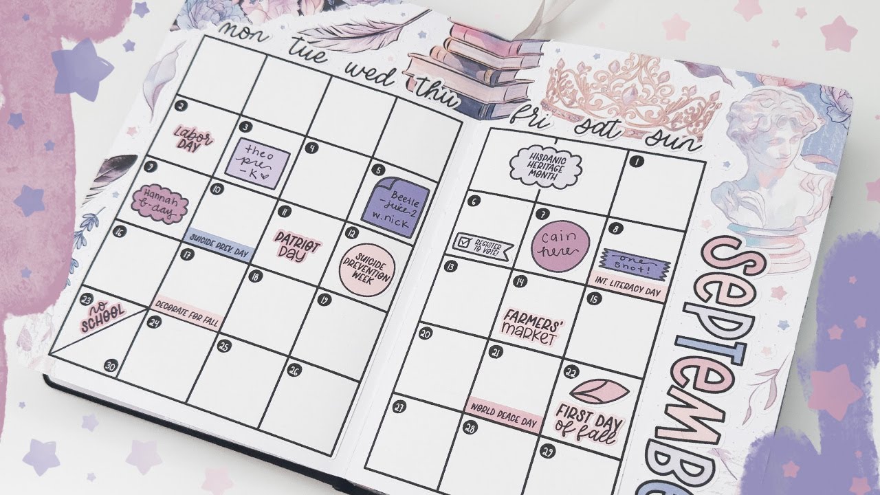 Journal With Me | September Bullet Journal Setup 💜 Princess Academia - Scribble Prints Co.
