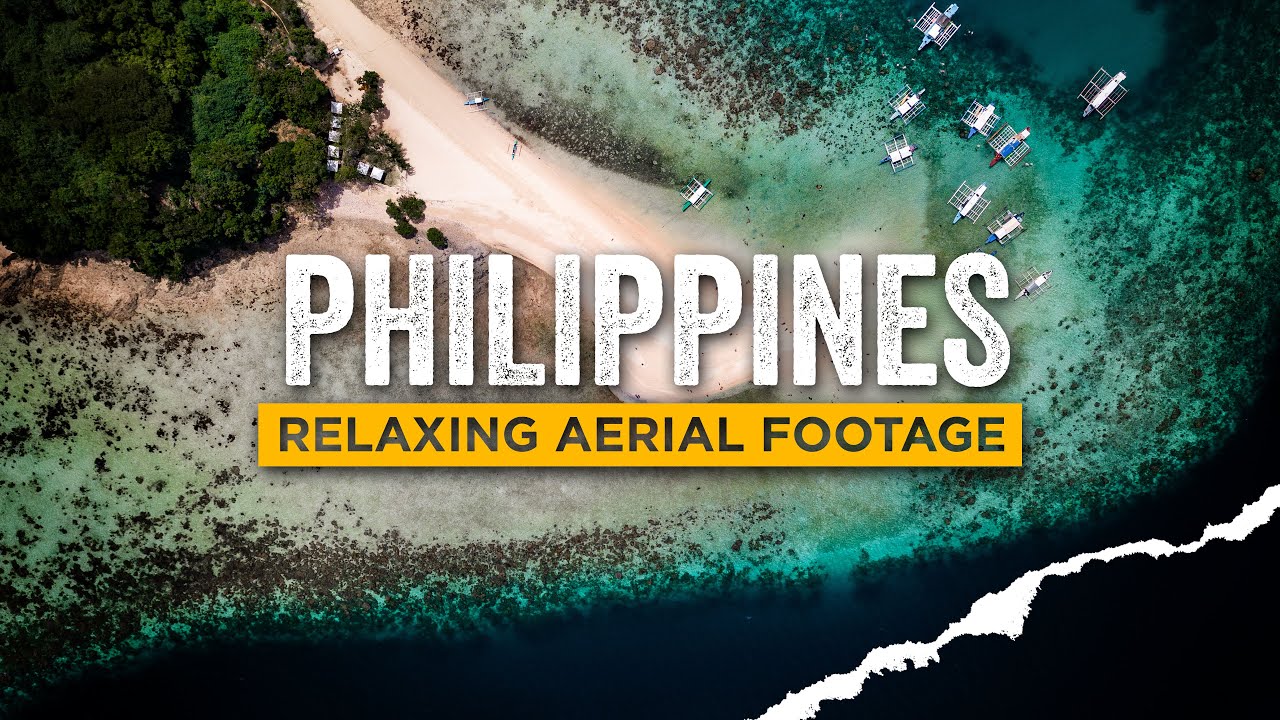 PHILIPPINES DRONE FOOTAGE 4K | 12 hours with relaxation music to fall asleep fast | PALAWAN