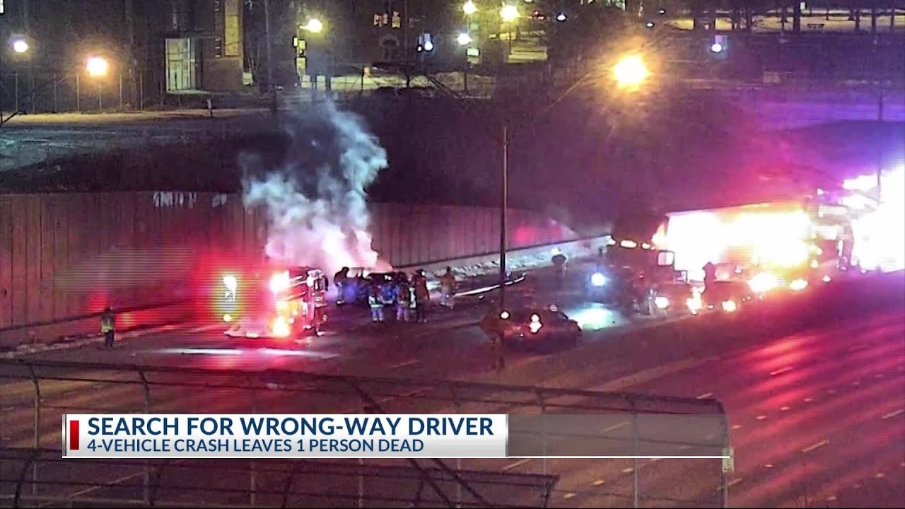 One dead after fiery, wrong-way, four-vehicle collision in Downtown, Columbus