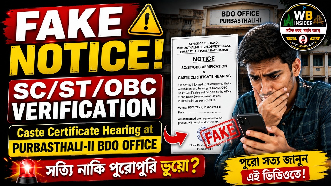 🔥 Fake Notice Alert 😱 SC/ST/OBC Verification Hearing at Purbasthali-II BDO Office? Full Truth!