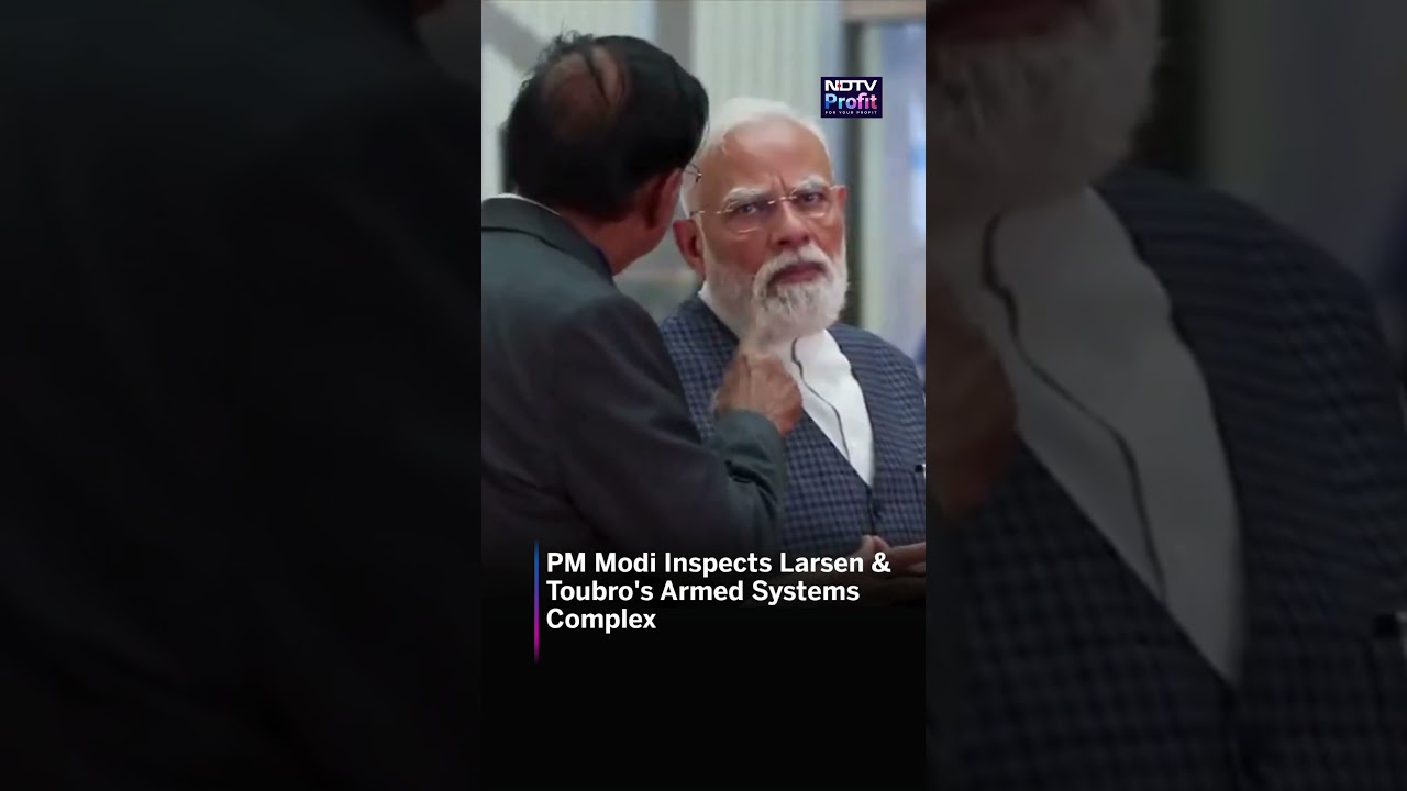 Watch: PM Modi Inspects Larsen & Toubro's Armed Systems Complex In Gujarat | #shorts