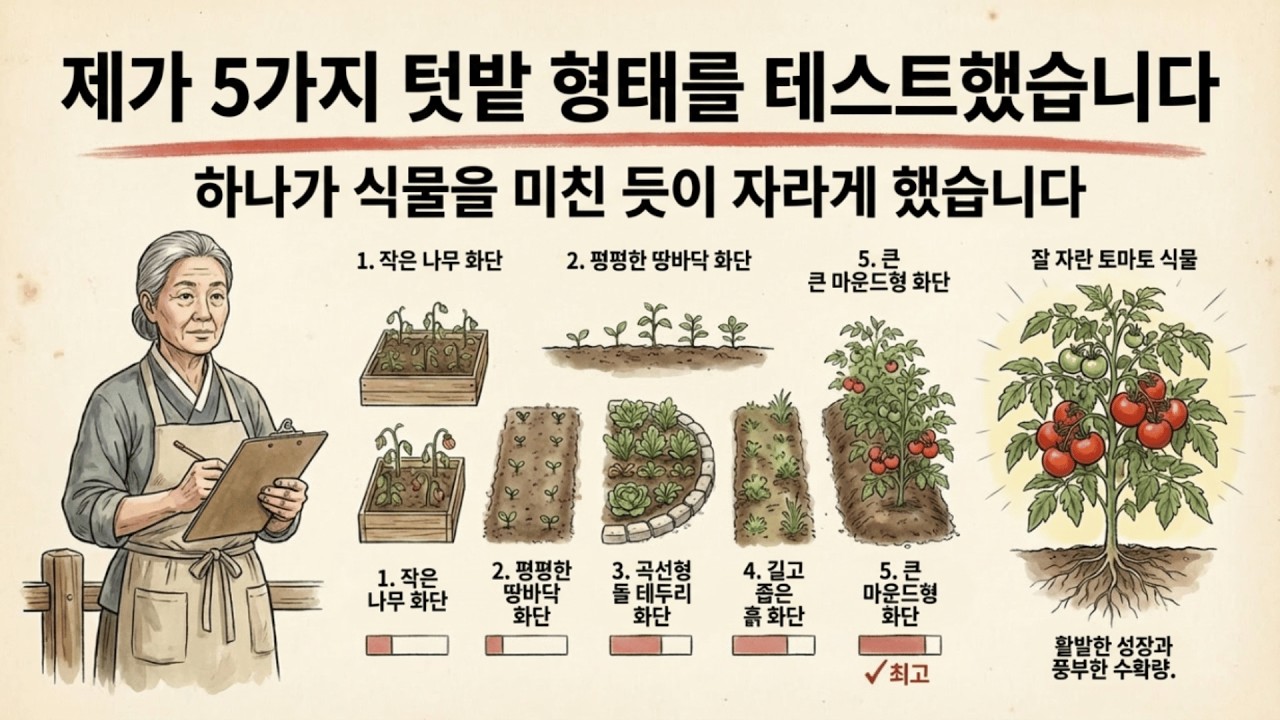 텃밭 모양 5가지를 실험했더니… 한 가지에서 식물이 폭발적으로 자랐다