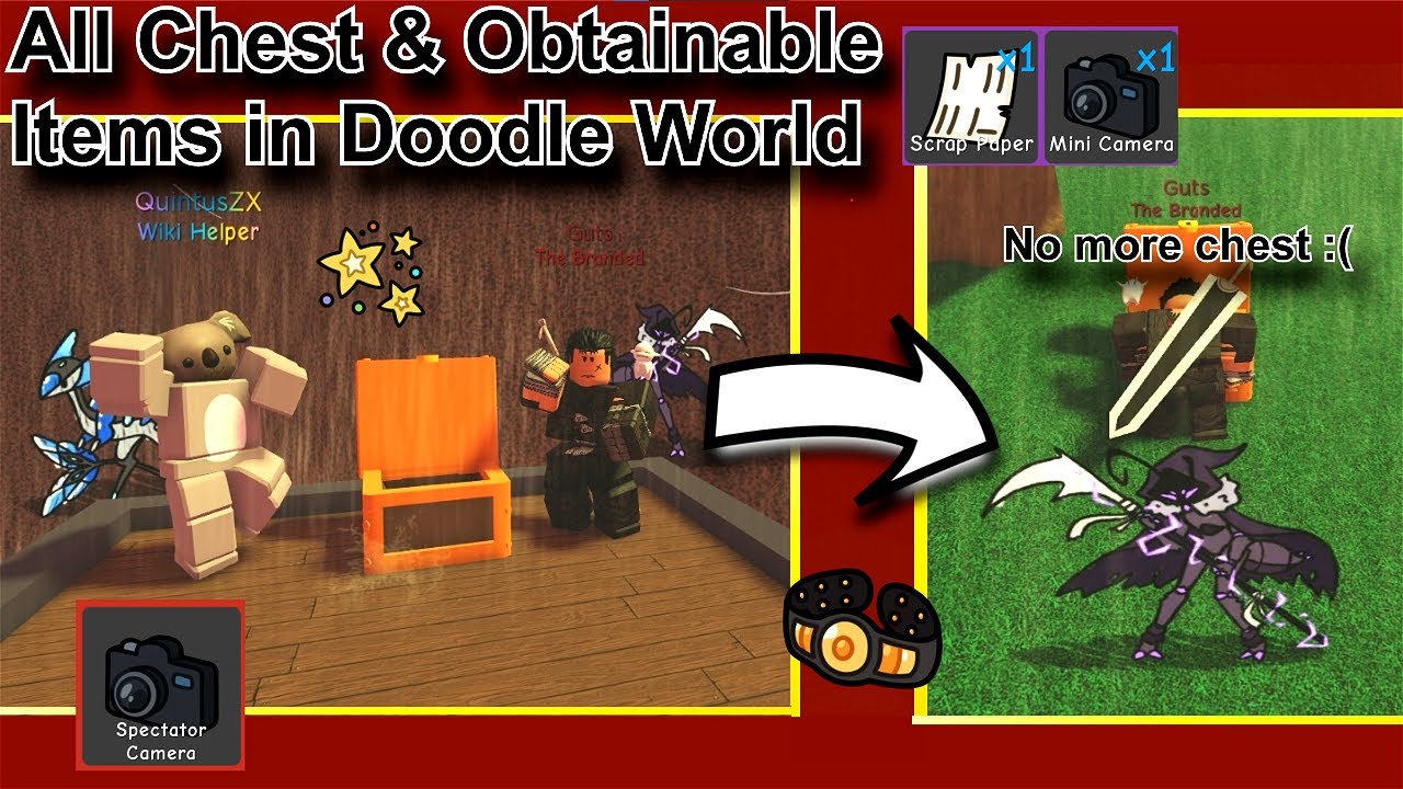 All Chest and Obtainable Items in Doodle World V0.1.8