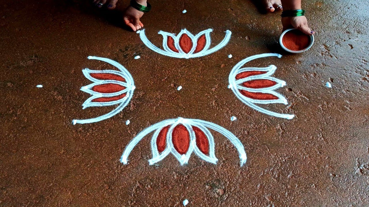 Friday special villaku kolam|7*1 Thai madham simple kolam|pandaga muggulu|Beautiful Super rangoli
