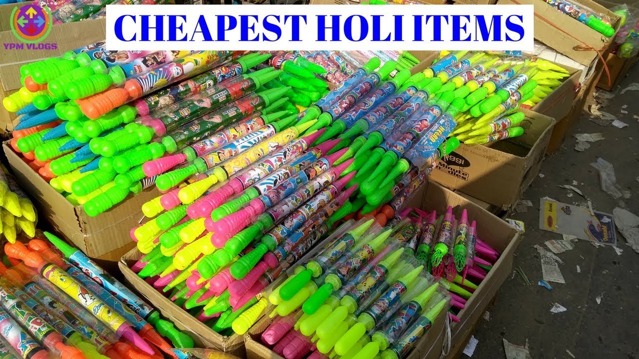 LOWEST PRICE HOLI MARKET | (WATER GUNS,WATER BALLOONS,GULAL) | WHOLESALE & RETAIL | NEW DELHI |