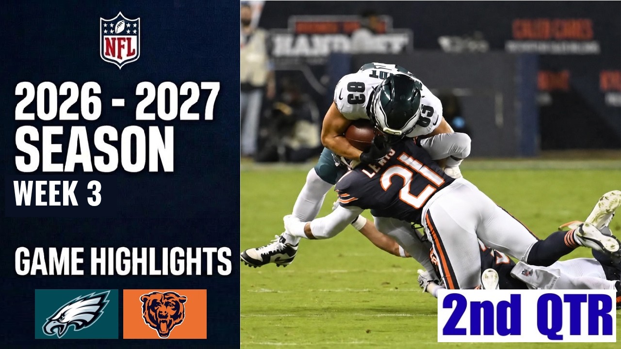 Philadelphia Eagles против Chicago Bears MNF | Лучшие моменты игры, 2-я четверть | 3-я неделя NFL...