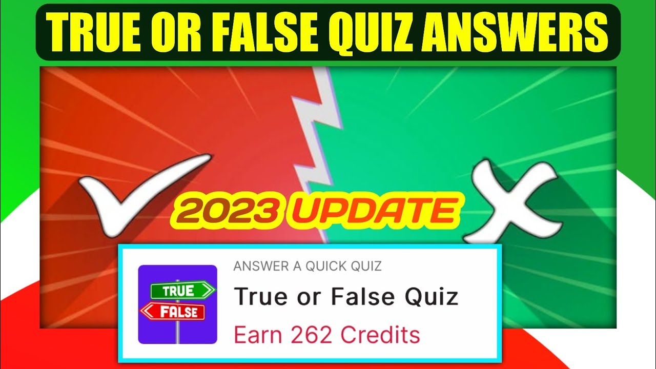 True or False Quiz Answers | True or False quiz | Videoquizstar