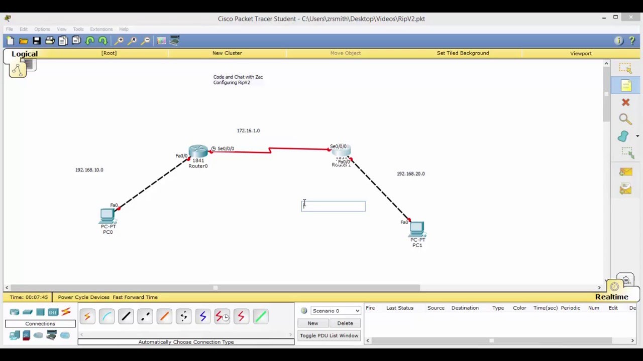 Configuring RipV2 in Packet Tracer