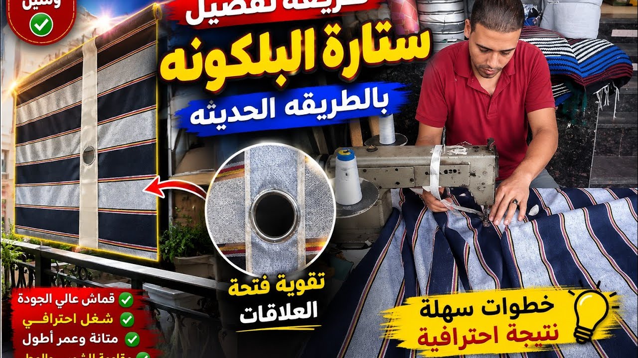 ستارة البلكونه وطريقة تفصيلها