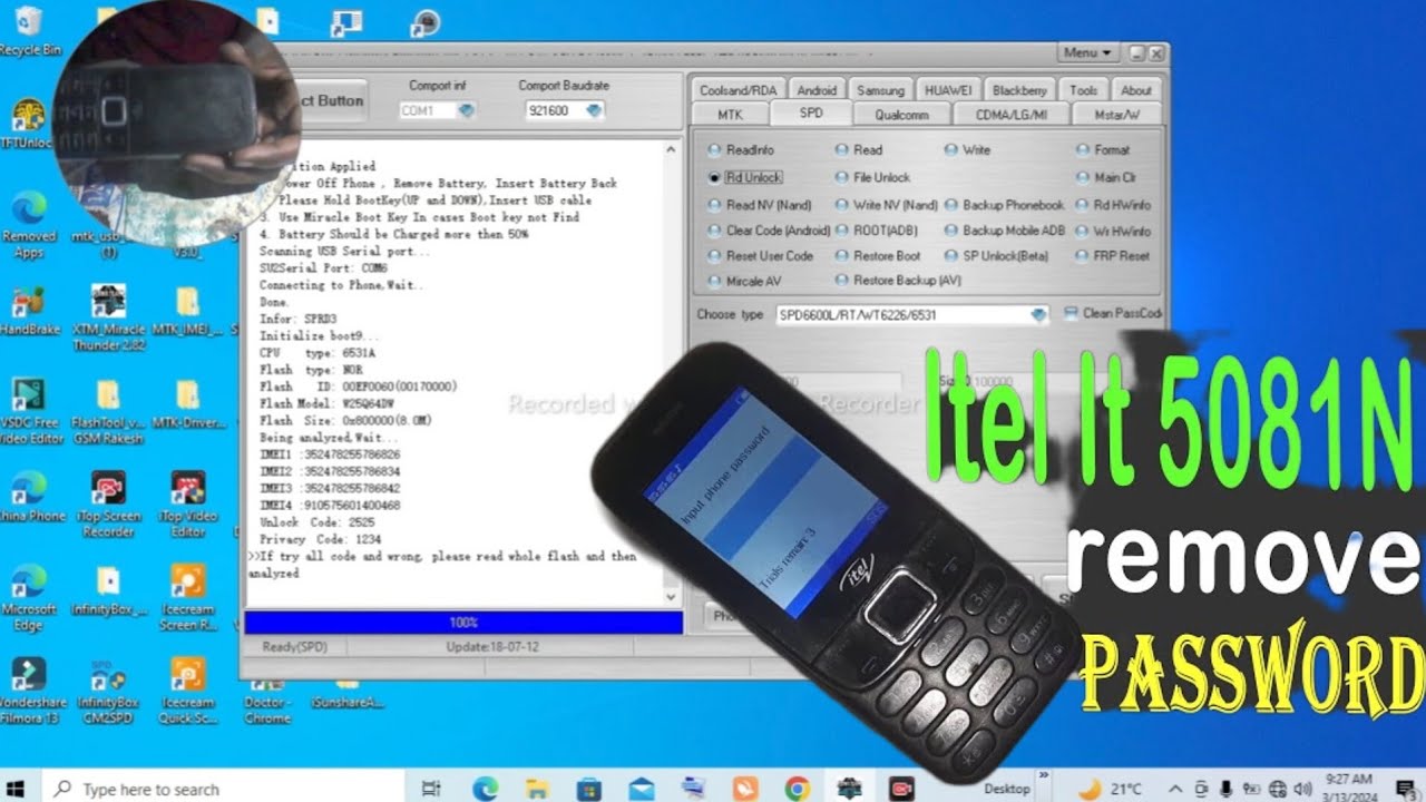 Forgotten password itel 5081N  @ Gukuramo password  muri itel 5081N ukoresheje miracle thunder/