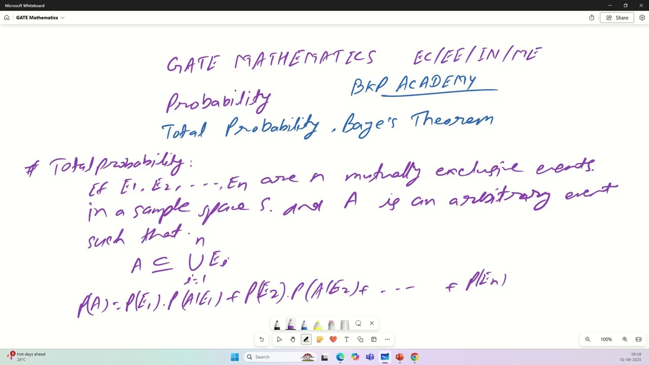 012: GATE MAT Total Probability and Bayes theorem Part-4 GATE | Balkishor academy