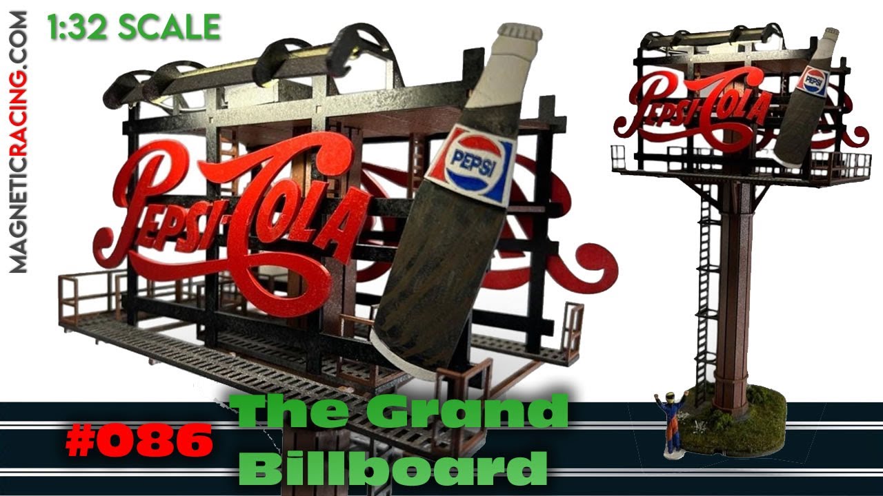Slot Car Billboard (Lit Up) Make Your Scalextric Track Look Epic. Scratch Build Your Own Adverts Too