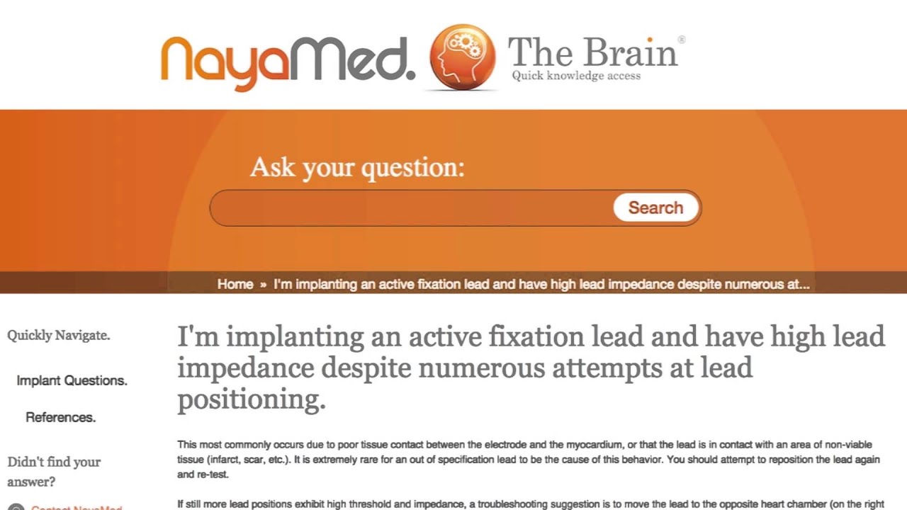 NayaMed theBrain (R) - Quick knowledge access.