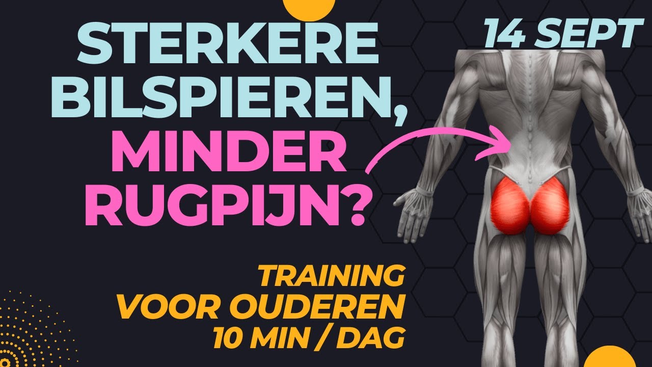 Train je GLUTEUS MEDIUS voor MINDER RUGPIJN! (10 MIN beenspieren trainen voor ouderen)