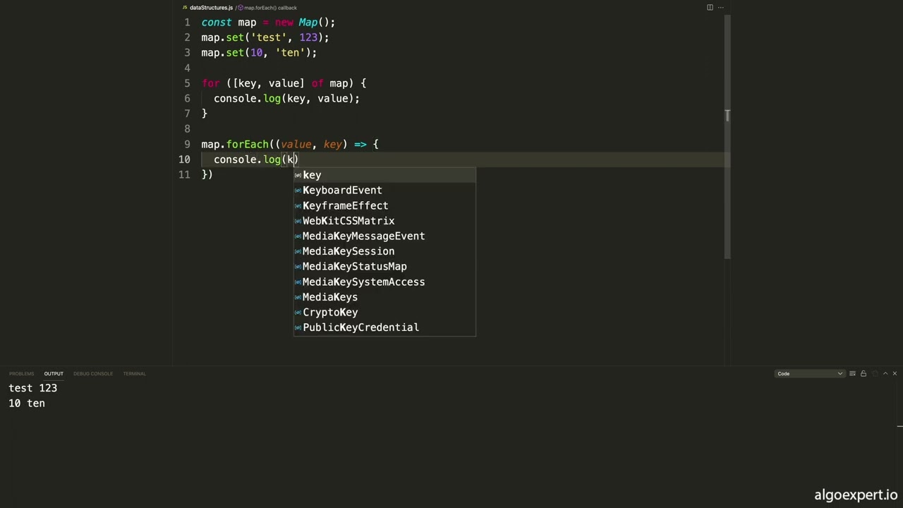 Data structures in  javascript