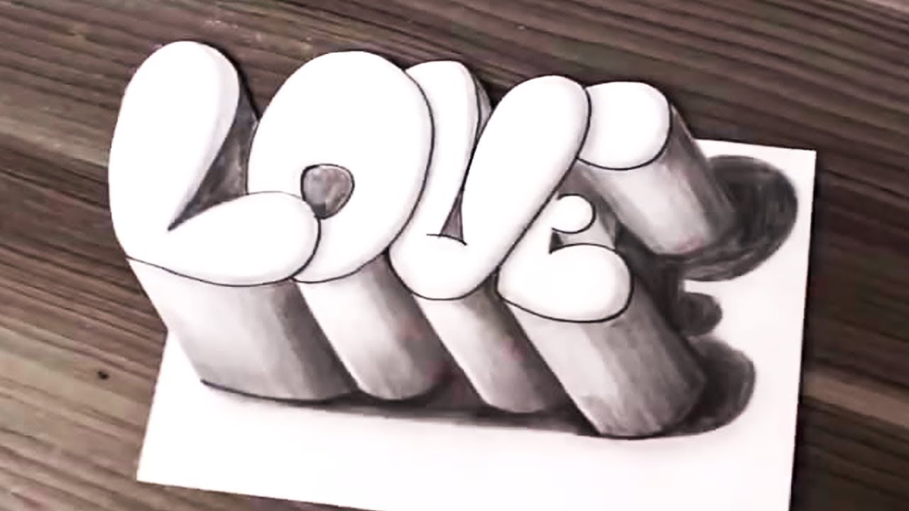 Drawing a LOVE Hole in Line Paper - 3D Trick Art Optical Illusion