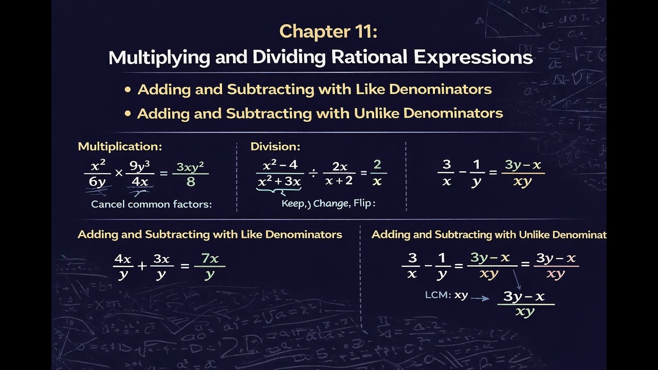 Chapter 11: Four Operation of Rational Expressions