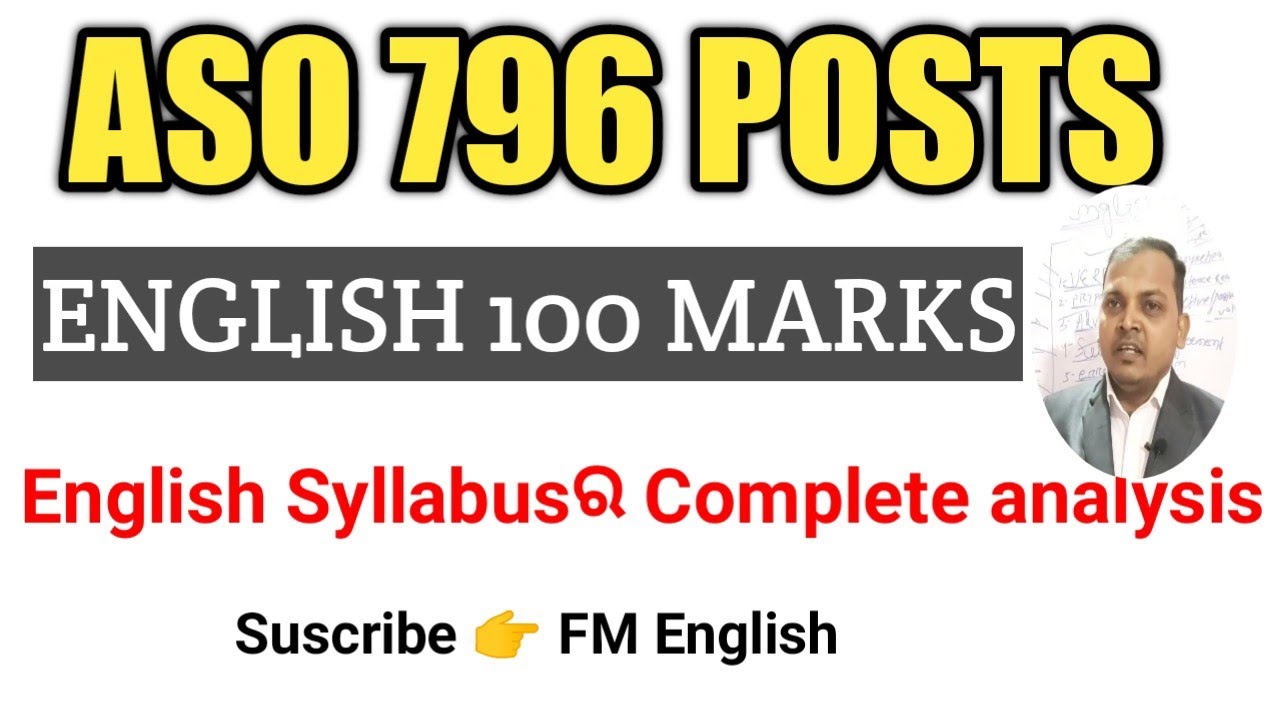 ASO 796 POST| ENGLISH 100 MARKS | COMPLETE ANALYSIS OF SYLLABUS
