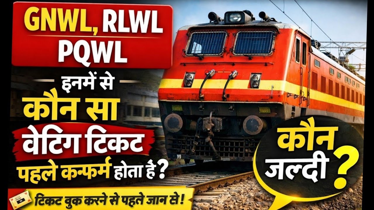 GNWL, RLWL, PQWL इनमें से कौन सा वेटिंग टिकट पहले कन्फर्म होता है। Ticket Book करने से पहले जान ले