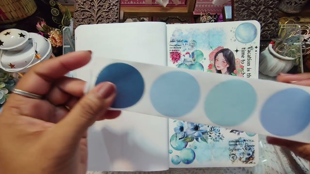Journal with me | Blue Holidays: Creative Collage Journaling 🌊✈️ | Junk Journal Ideas