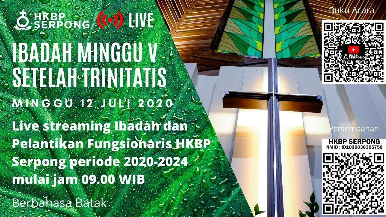 Ibadah Minggu | 12 Jul 2020 | Mulai 09.00 WIB (Live Streaming)